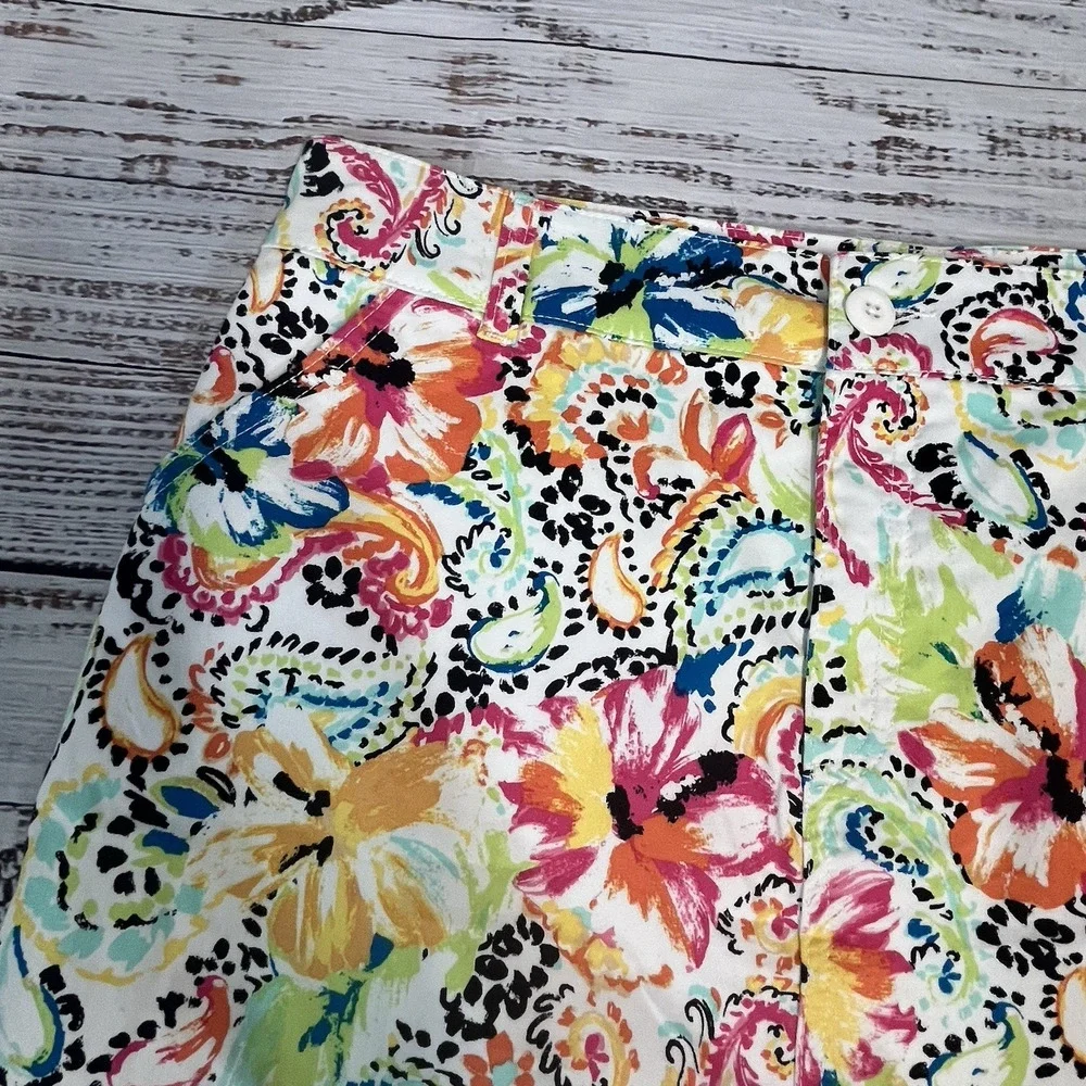 Christopher & Banks Multicolor Floral Paisley Skort